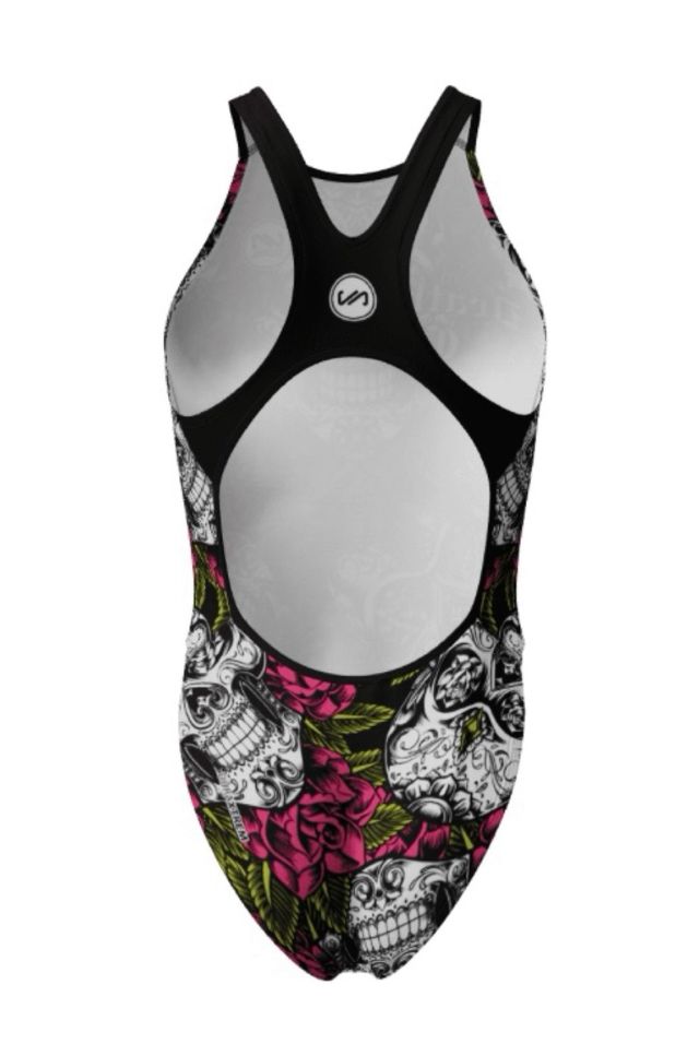 Bañador Sural Mujer Calaveras y Rosas