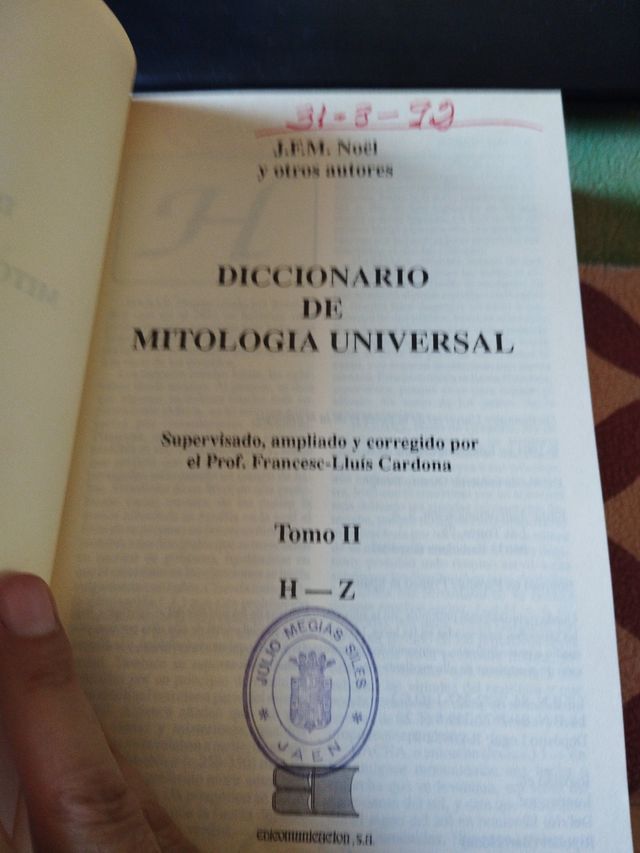 Diccionario Mitología Universal Tomos I y II