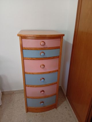 Cajonera juvenil 6 cajones madera maciza 