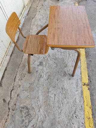 Pupitre escolar madera y metal
