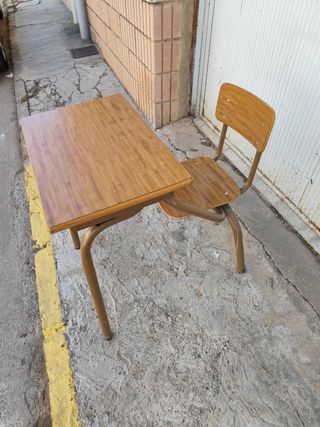 Pupitre escolar madera y metal