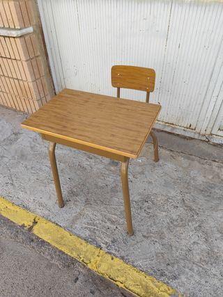 Pupitre escolar madera y metal