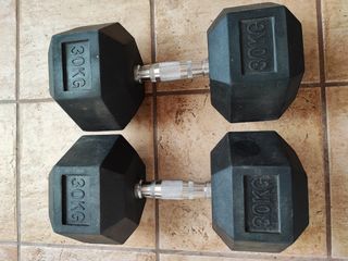 2 Mancuernas 30 kg Hexagonales