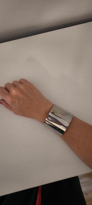 Pulsera ancha plateada