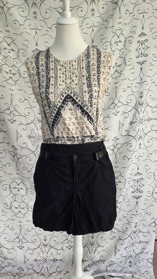 Camiseta Lefties Estampada Beige y Negra