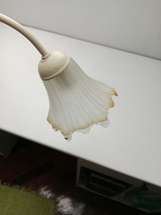 Lámpara de techo vintage dorada y blanca