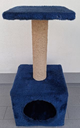 Tiragraffi per gatti piccolo blu peluche