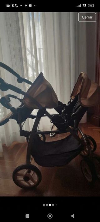 Carrito gemelar para muñecas