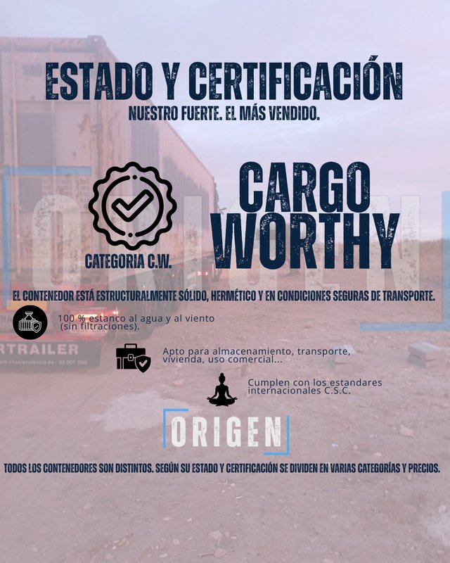 Contenedor 20' CW - revisado y garantizado