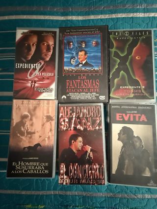 Lote 6 Películas VHS: Expediente X, Evita, etc.