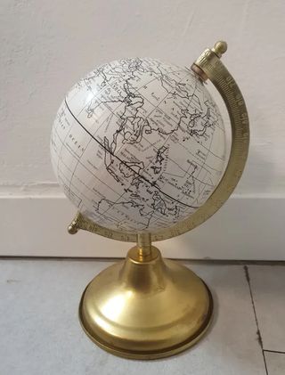 Globo Terráqueo Antiguo Dorado
