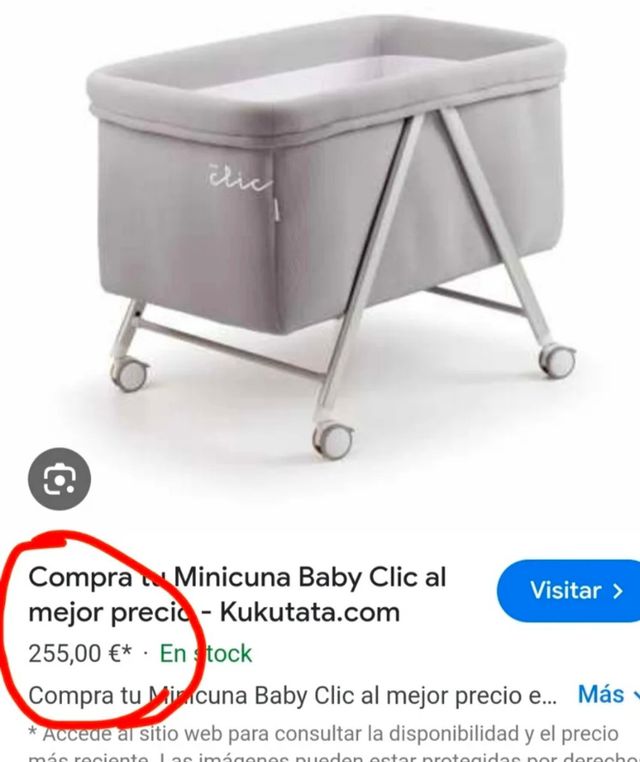 Minicuna Baby Clic Pistacho + Ropa de Cuna