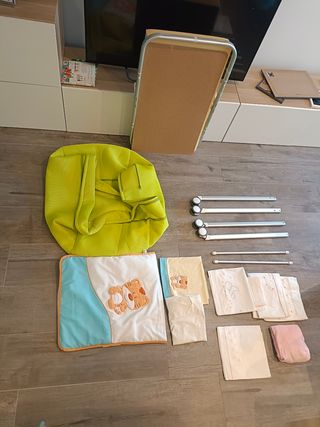 Minicuna Baby Clic Pistacho + Ropa de Cuna