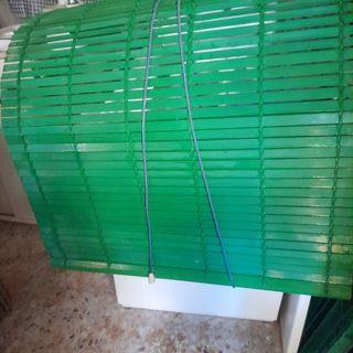 Persiana de madera verde 