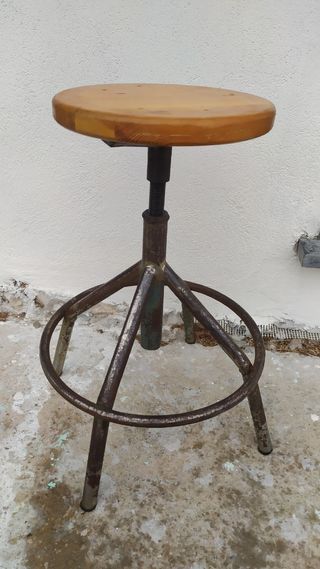 Taburete Industrial Metal y Madera