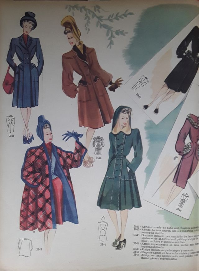 2 Dobles página revista El Hogar y Moda 1944/48