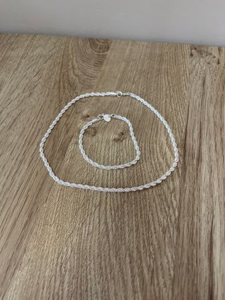 Collar y Pulsera Plata Ley 925