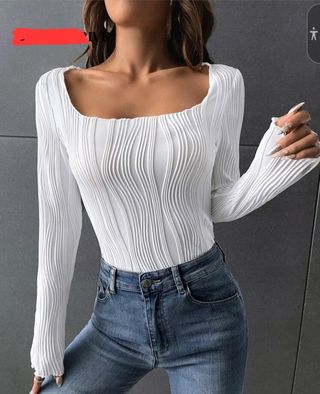 Camiseta blanca de vestir manga larga