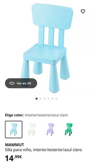 Mesa infantil redonda IKEA MAMMUT azul