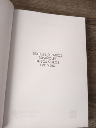 Textos literarios españoles de los siglos XVIII...