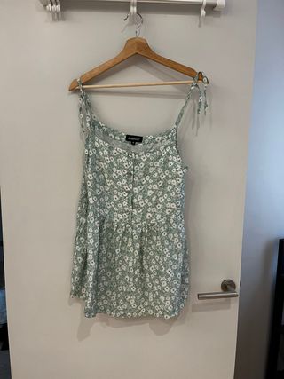 Camiseta tirantes floral verde Talla M