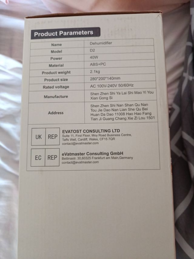 Deshumidificador Blanco y Negro