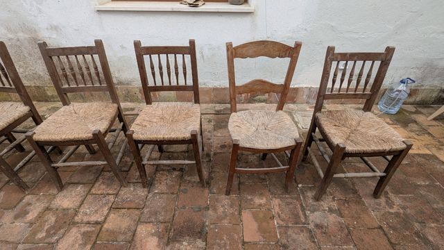 Silla de madera rústica (6 unidades)