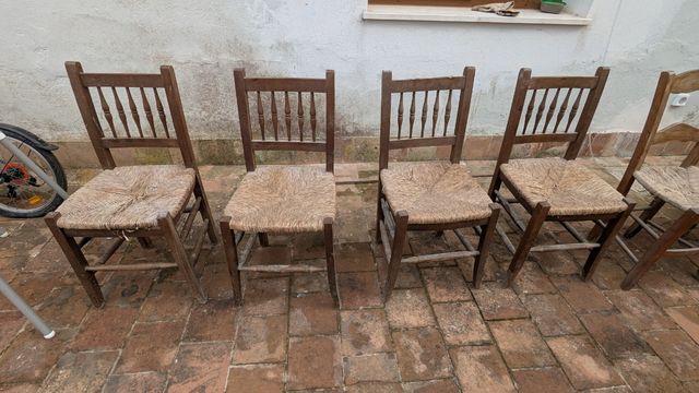 Silla de madera rústica (6 unidades)