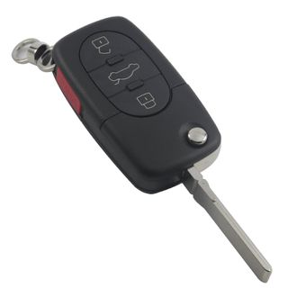 Carcasa LLAVE COCHE PARA AUDI 3 + 1 PANICO 4 BOTON