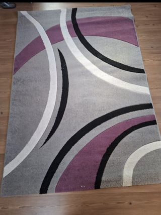 Alfombra moderna gris y morada