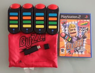 Buzz! Juego PS2/PS3 con mandos inalámbricos
