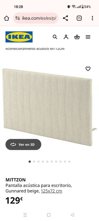 MITTZON Pantalla acústica IKEA Gunnared beige