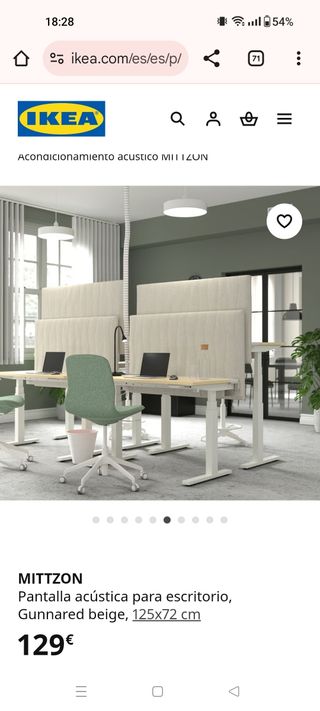 MITTZON Pantalla acústica IKEA Gunnared beige