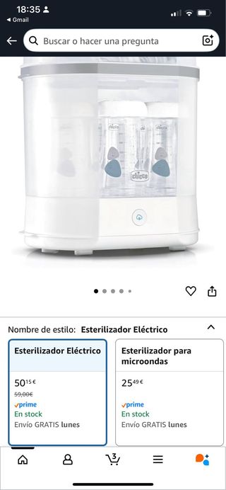 Esterilizador Chicco Biberones