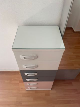 Cama nido 90 cm, escritorio y cómoda juvenil 5 caj