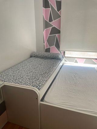 Cama nido 90 cm, escritorio y cómoda juvenil 5 caj