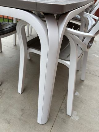 Mesa y Sillas Exterior Extensibles 210+70x100cm