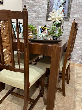 Mesa de comedor de madera roble con 6 sillas