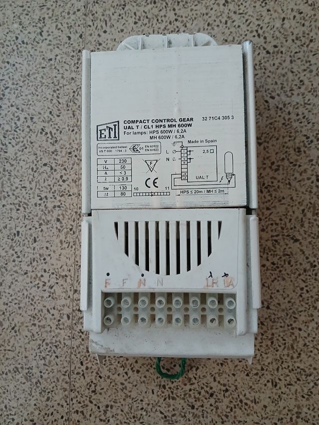 Balastro ETI 600W MH/HPS