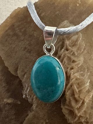 Colgante Turquesa Plata Ovalado