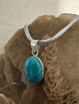 Colgante Turquesa Plata Ovalado