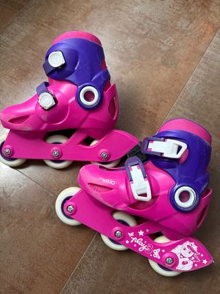 Patines infantiles rosas y morados