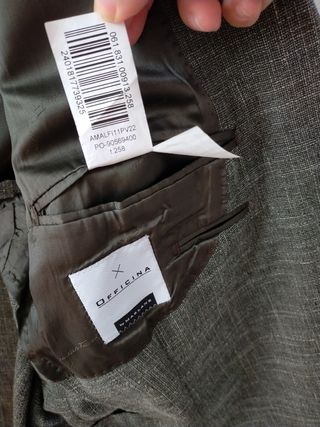 Americana hombre gris/verde oliva