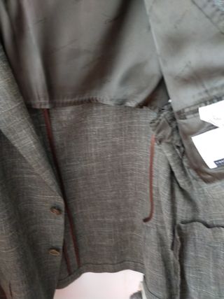 Americana hombre gris/verde oliva