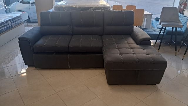 Divano letto Chaiselongue grigio
