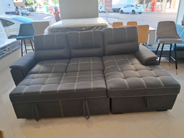 Divano letto Chaiselongue grigio