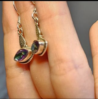 Pendientes Plata 925 con Piedra Multicolor