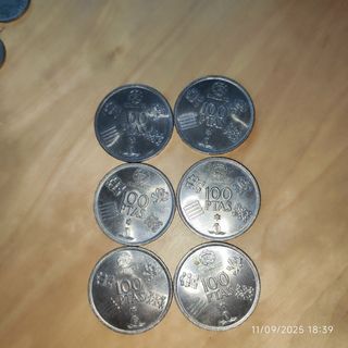6 Monedas 100 Pesetas Mundial 82