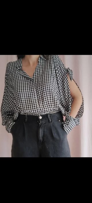 Camisa Vichy con aberturas