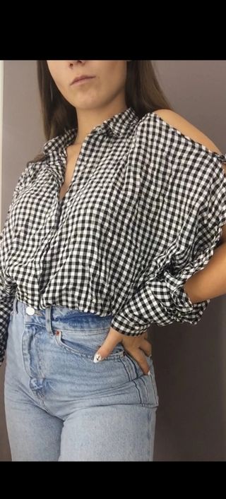 Camisa Vichy con aberturas